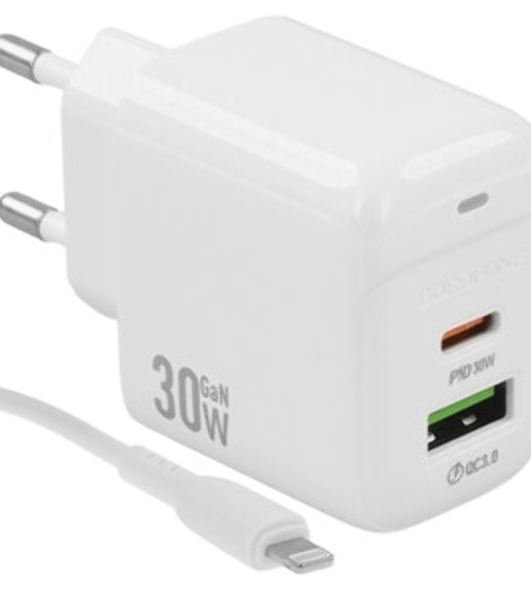 Сетевое зарядное устройство BOROFONE (6941991113888) BAS45Aai 2USB 3.0A PD 30W QC3.0
