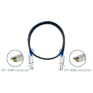 Кабель SAS для QNAP CAB-SAS10M-8088 Кабель mini SAS (SFF-8088), 1 метр
