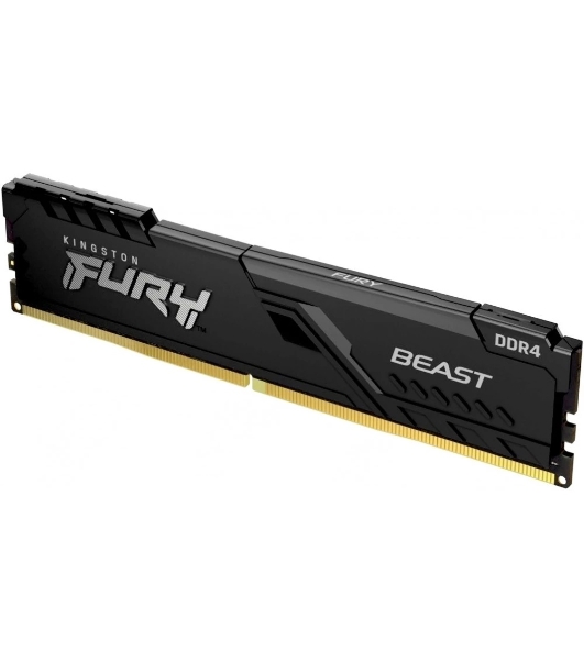 Оперативная память Kingston Fury Beast, DDR4, 16GB (1x16GB), 3600MHz, CL18, DIMM, с радиатором, черный