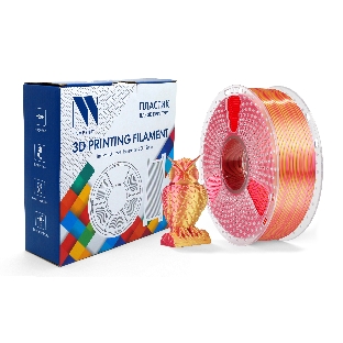 Филамент NVPRINT Silk PLA+ Red/Gold для 3D печати диаметр 1.75мм длина 330 метров масса 1 кг