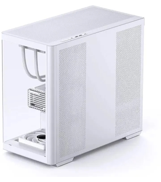 Корпус без блока питания JONSBO D300, Mini-Tower, TG, no fan, 2xUSB-A 3.2 + 1xUSB-C 3.2, mATX, mITX White