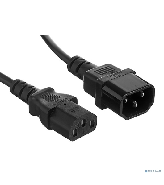 Кабель питания ExeGate Power EC-1P (C13->C14, VDE-250V-3*1.0мм2, медь, черный, 16A, 1 м)