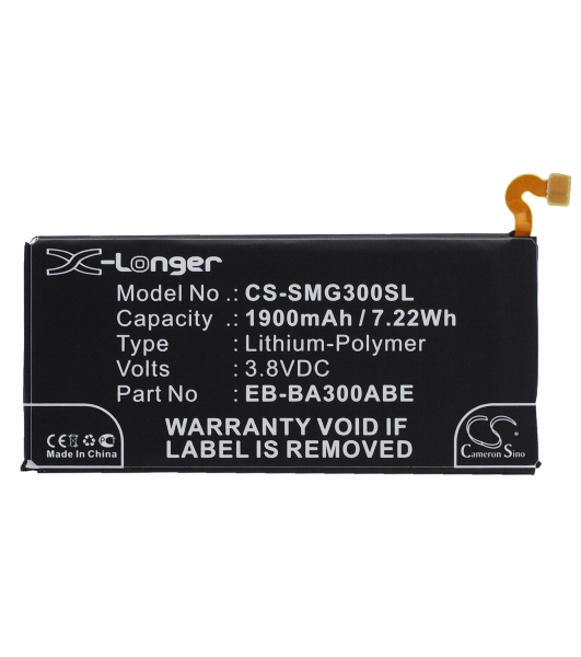 Аккумулятор CameronSino CS-SMG300SL EB-BA300ABE для Samsung Galaxy A3 SM-A300F, SM-A300F,DS Duos3.8V, 1900mAh
