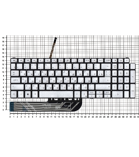 Клавиатура для ноутбука Dell Inspiron 5584 серебристая