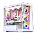Корпус без блока питания JONSBO D300, Mini-Tower, TG, no fan, 2xUSB-A 3.2 + 1xUSB-C 3.2, mATX, mITX White, фото43