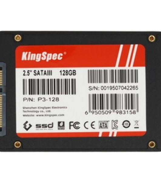 Накопитель SSD KingSpec P3-128, 128Gb, SATA, 2.5', R/W 570/500