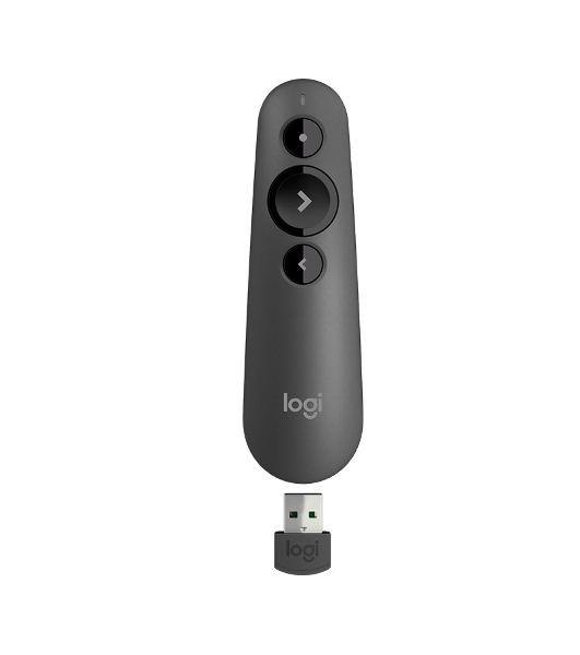 Презентер Logitech R500s Graphite черный, Bluetooth + 2.4 GHz, USB-ресивер, 3 программируемых кнопки, лазерная указка