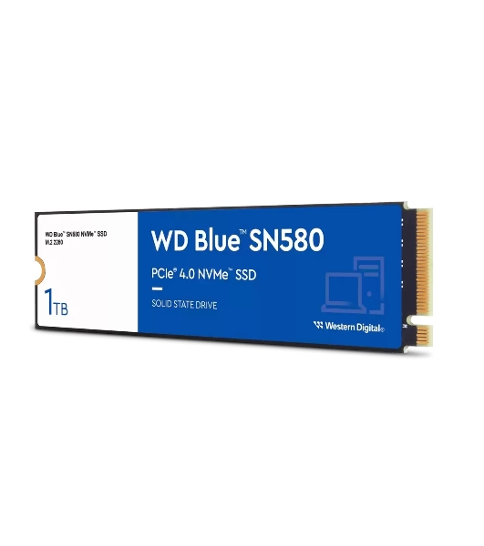 Накопитель SSD WD 1Tb Blue SN580 NVMe, M.2(22x80мм), NVMe, PCIe 3.0 x4, 3D TLC, R/W 3500/3000MB/s, IOPs 460 000/45 600TBW