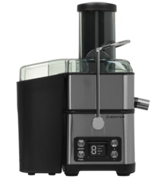 Соковыжималка BRAYER BR1704 серебристый, центробежная, 800 Вт, 1100 мл, электронное