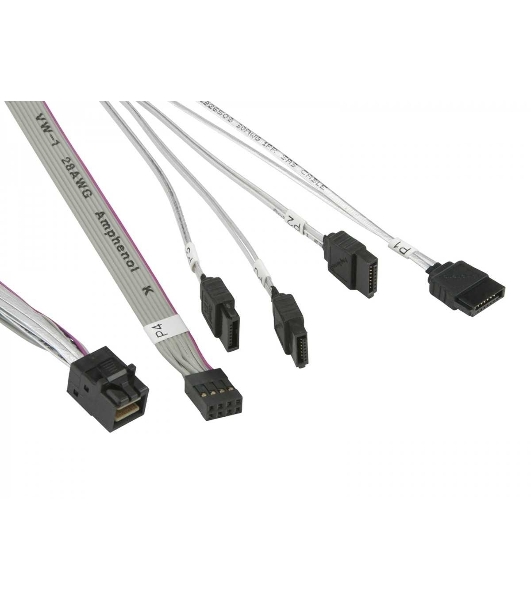 Кабель SuperMicro CBL-SAST-0631 cross-over HDmSAS to 4xSATA 55cm