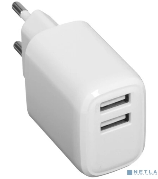 Сетевое зарядное устройство Cablexpert MP3A-PC-58, 10.5Вт, 2.1А, 2хUSB, белый, пакет