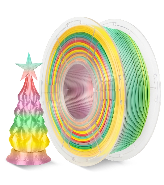Филамент NVPrint Silk PLA+ Rainbow 01 для 3D печати диаметр 1.75мм длина 330 метров масса 1 кг