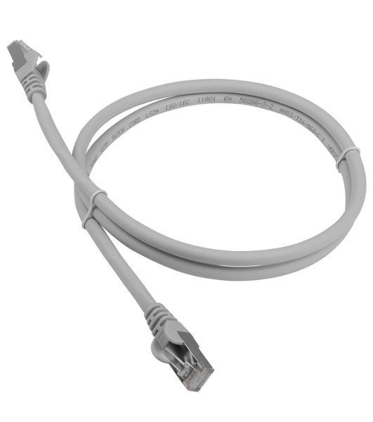 Патч-корд LANMASTER LSZH FTP cat.6a, 1.5 м, серый