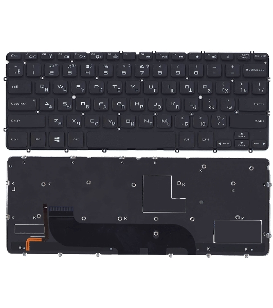 Клавиатура для ноутбука Dell XPS 12 13 черная с подсветкой