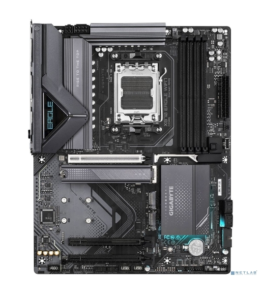 Материнская плата Gigabyte X870 EAGLE WIFI7, AM5, AMD X870, 4xDDR5, 4xSATA, 3xM.2, 1xPCI-E 5.0 x16, 2xPCI-E 3.0 x1, 1xHDMI, 1xUSB-C (DP), 1x 2.5Gb LAN, 4xUSB-A 2.0, 3xUSB-A 3.2 Gen 1, 1xUSB-A 3.2 Gen 2, 2xUSB-C 3.2 Gen 2 (USB4), 3x3.5 мм, 7.1, ATX