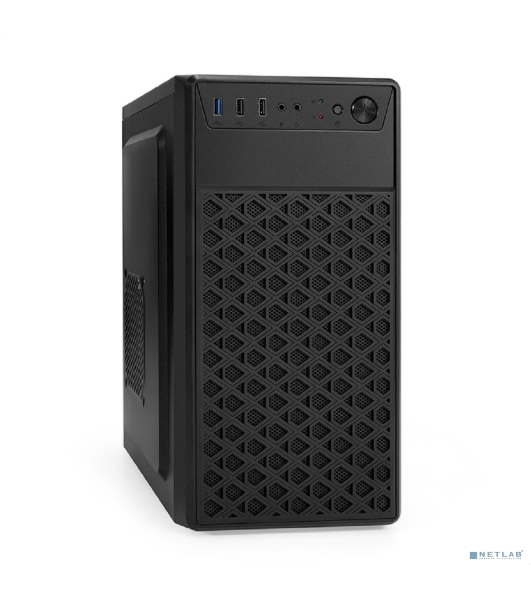 Компьютерный корпус Minitower ExeGate mEVO-7803 (mATX, без БП, 2*USB+1*USB 3.0, HD аудио, черный, 2 вент. 12см с RGb подсветкой)