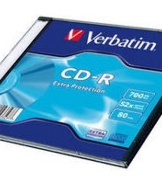 Диск CD-R Verbatim 700Mb 52x Slim case (1шт) (43347)