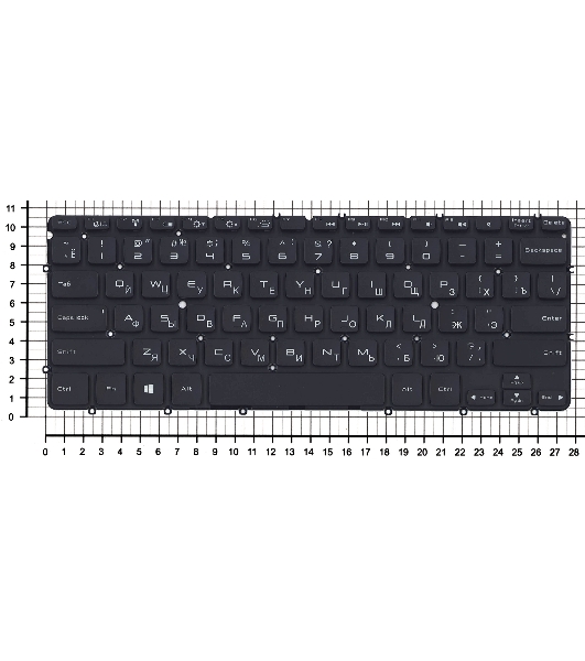 Клавиатура для ноутбука Dell XPS 12 13 черная с подсветкой