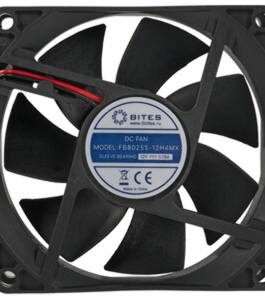 Вентилятор для корпуса 5bites FB8025S-12H4MX черный, 80 x 80 мм, 3000 об/мин, 30 дБ, 4 pin