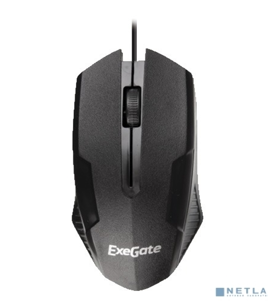 Мышь проводная ExeGate SH-9025 OEM черный, 1000 dpi, USB, кнопки - 3