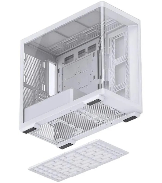 Корпус без блока питания JONSBO D300, Mini-Tower, TG, no fan, 2xUSB-A 3.2 + 1xUSB-C 3.2, mATX, mITX White