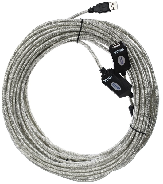Кабель-адаптер VCOM VUS7049-20M USB2.0-repeater, удлинительный активный <Am-->Af 20м