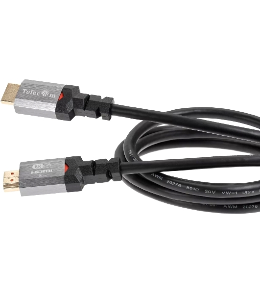 Кабель Telecom TCG365-1.5M HDMI 19M/M,ver. 2.1, 8K@60 Hz 1.5m метал разъемы
