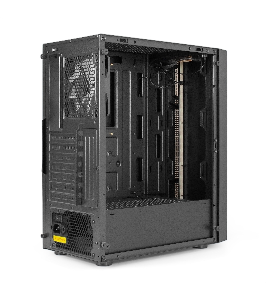 Компьютерный корпус Miditower ExeGate EVO-9211-600NPX (ATX, БП 600NPX с вент. 12см, с окном, 2хUSB+1хUSB3.0, HD аудио, черный, 1 вент. с RGb подсветкой)