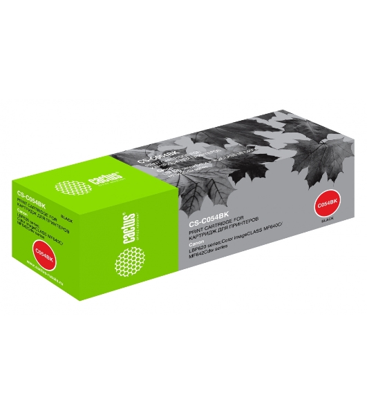 Картридж лазерный Cactus CS-C054BK черный (1500 стр.) для Canon LBP 621Cw/623Cdw/641Cw/643Cdw