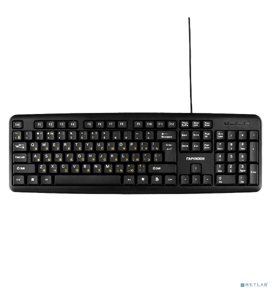 Клавиатура Гарнизон GK-100L проводная, USB Type-A, чёрный
