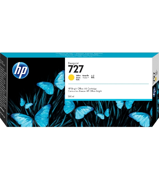 Картридж струйный HP 727 с желтыми чернилами для принтеров Designjet, 300 мл