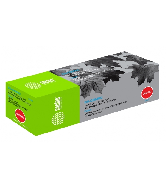 Картридж лазерный Cactus CS-C054HC голубой (2300 стр.) для Canon LBP 621Cw/623Cdw/641Cw/643Cdw
