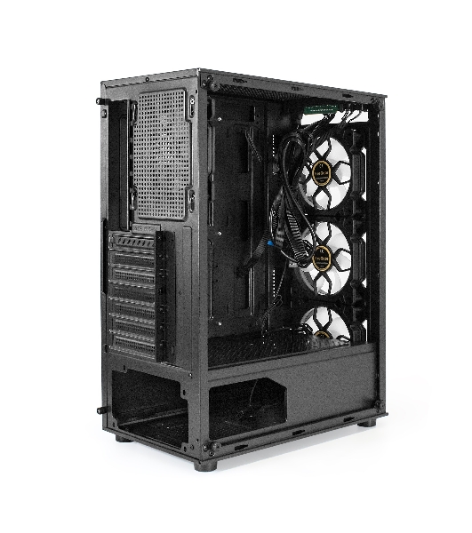 Компьютерный корпус Miditower ExeGate i3 BASE (ATX, без БП, с окном, 1*USB+1*USB 3.0, аудио, 4 вент. 12см с RGb подсветкой)