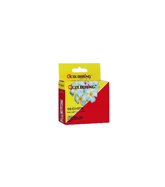 Картридж струйный Colouring CG-CLI-521M пурпурный с чипом водный (9 мл) для Canon IP3600/IP4600/MP540/MP550/MP620/MP630/MP980