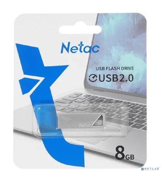 Флешка USB Netac U326 (NT03U326N-008G-20PN), 8Gb, USB 2.0, R/W 50/15, серебристый