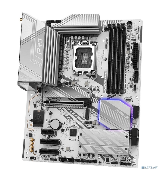 Материнская плата ASRock Z890 Pro RS WiFi белый, LGA 1851, Intel Z890, 4xDDR5, 4xSATA, 4xM.2, 1xPCIe 5.0 x16, 2xPCIe 4.0 x16, 1xPCIe x1, 2xUSB-C Thunderbolt 4, 4xUSB-A 3.2 Gen 1, 1xUSB-A 3.2 Gen 2, 1xHDMI, 1xDP, 1x2.5Gb LAN, 5x3.5 мм, 7.1, ATX