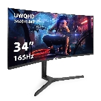 Монитор 34' ExeGate Combat EC3407TA VA 3440x1440, 165 Гц, 1 мс, 21:9, 300 кд/м², HDMI 2.0, DP 1.2, 3.5 Jack, FreeSync, изогнутый экран (1800R), черный, фото22
