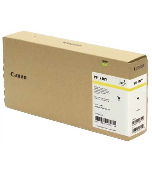 Картридж струйный Canon PFI-710 Y 2357C001 желтый (700 мл) для Canon TX-2000/TX-3000/TX-4000