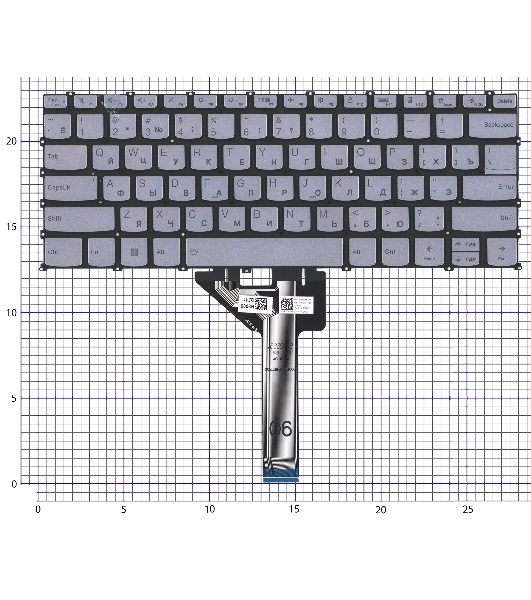 Клавиатура для ноутбука Lenovo Yoga Slim 6 14IAP8 серебристая
