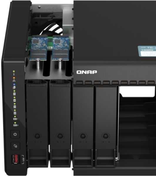 Сетевое хранилище SMB QNAP TS-453E-8G NAS, 4-tray w/o HDD. 2xHDMI-port. 4-core Celeron J6412 2-2.6 GHz, 8Gb DDR, 2x2.5Gb LAN, 2 x M.2 2280 PCIe Gen 3 x2, 2x USB 3.2 Gen 2 (10Gbps) Port, 2x USB 2.0 port