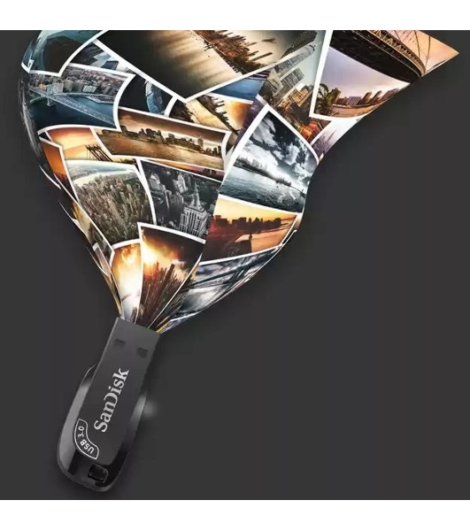 Флешка USB Sandisk CZ410 Shift Ultra (SDCZ410-256G-G46), 256Gb, USB 3.2, R/W 100/45, черный