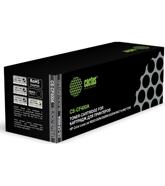 Картридж лазерный Cactus CS-CF400A черный (1500 стр.) для HP CLJ M252/252N/252DN/252DW/M277n/M277DW