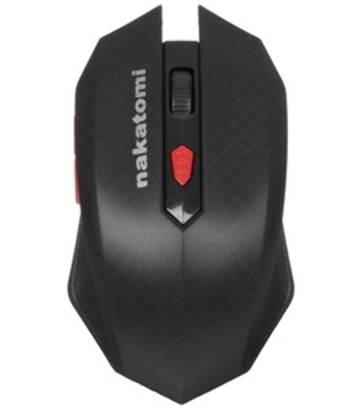 Мышь беспроводная Nakatomi MRON-08U черный, 1600 dpi, радиоканал, USB, кнопки - 6