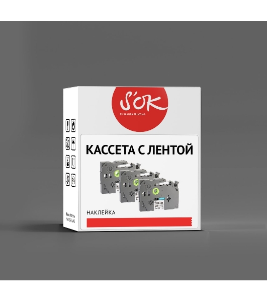 Кассета с лентой Sakura TZEFA3 для Brother PTH110/PTD210/PTD210VP/PTE110VP/PTE300VP/D450VP/PTD600VP, синий на белом, 12мм/8м, наклейка