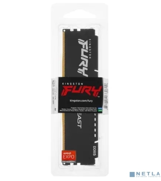 Оперативная память Kingston Fury Beast, DDR5, 16Gb (1x16GB), 5600MHz, CL36, DIMM, с радиатором, черный