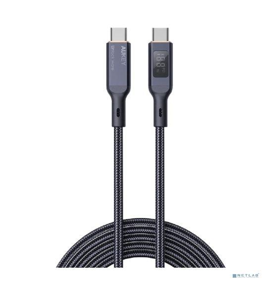 Кабель Aukey Nylon Braided 100w LCD 1m черный