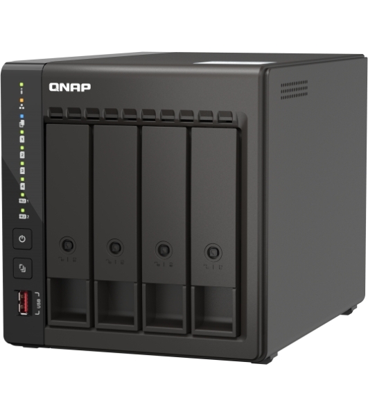 Сетевое хранилище SMB QNAP TS-453E-8G NAS, 4-tray w/o HDD. 2xHDMI-port. 4-core Celeron J6412 2-2.6 GHz, 8Gb DDR, 2x2.5Gb LAN, 2 x M.2 2280 PCIe Gen 3 x2, 2x USB 3.2 Gen 2 (10Gbps) Port, 2x USB 2.0 port
