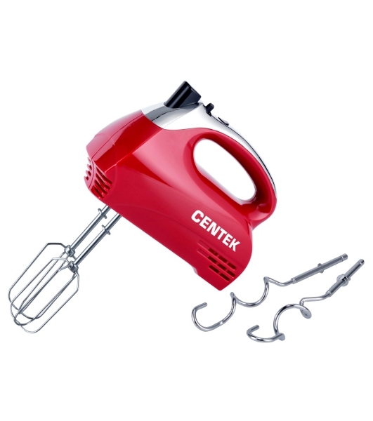 Миксер ручной Centek CT-1118 хром/вишня 350 Вт, 5 скоростей+турбо, взбивание/замешивание