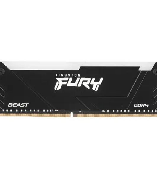 Оперативная память Kingston Fury Beast, DDR4, 16GB (1x16GB), 3600MHz, CL18, DIMM, с радиатором, RGB, черный