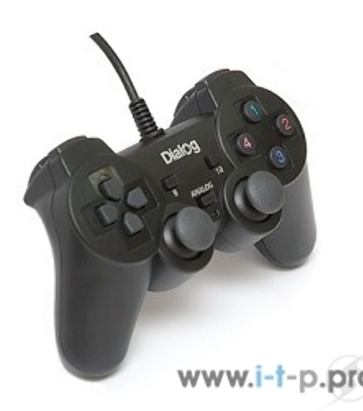 Геймпад Dialog Action GP-A11, черный, вибрация, 12 кнопок, USB